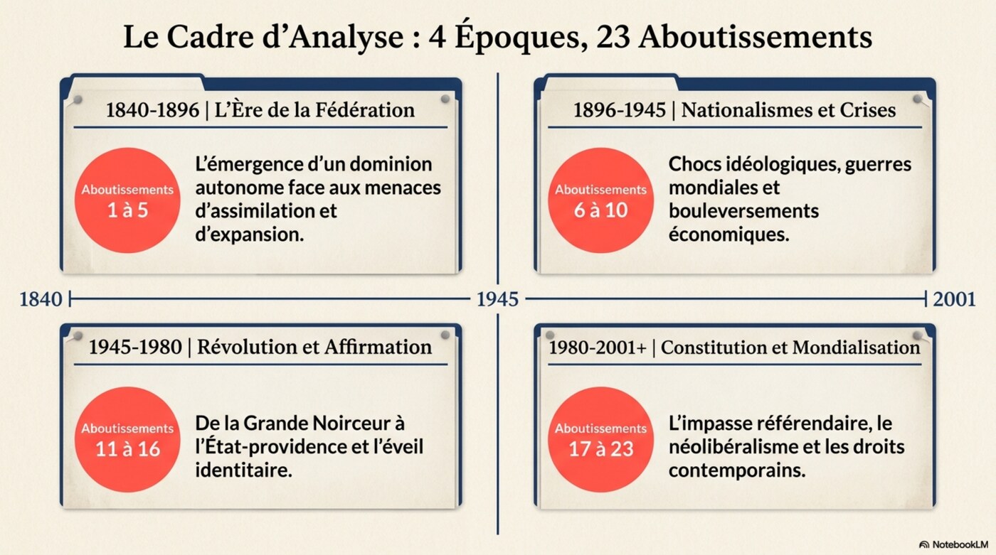 Cadre d'analyse : 4 époques, 23 aboutissements