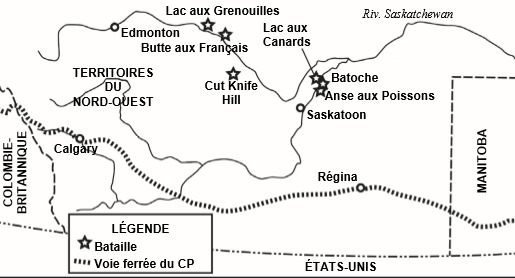 Carte de la bataille de Batoche