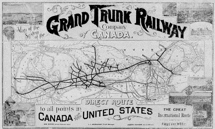 Carte du Grand Trunk Railway of Canada, XIXe siècle