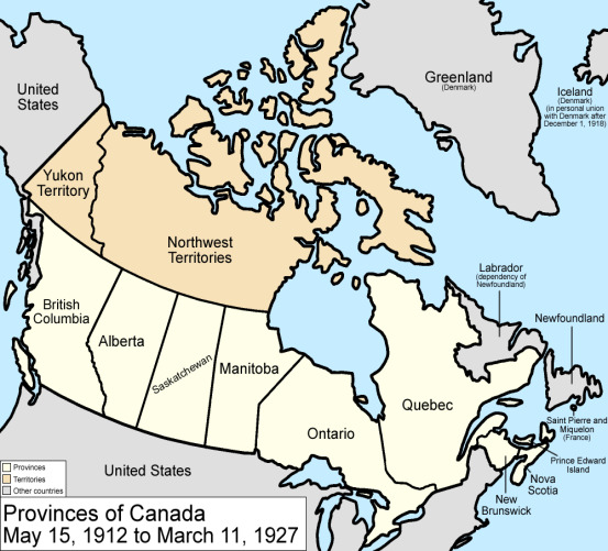 Provinces du Canada 1912-1927