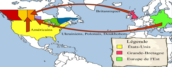 Carte des flux d'immigration au Canada